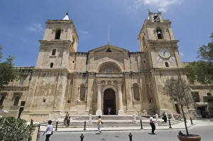 Maltese Prints: Front exterior of St. Johns Co-Cathedral, Valletta, Malta, Europe