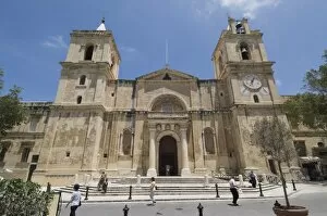 Images Dated 4th June 2008: Front exterior of St. Johns Co-Cathedral, Valletta, Malta, Europe