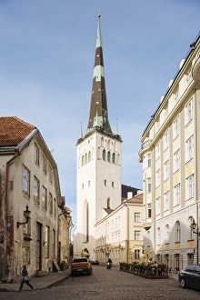 Estonia Prints: Exterior of St. Olafs church, Old Town, UNESCO World Heritage Site, Tallinn, Estonia