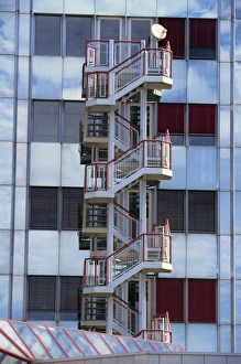 Luxembourg Prints: Detail of exterior staircase on the European Centre
