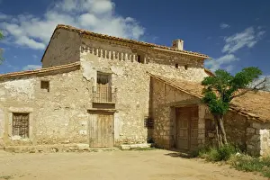 Aragon Prints: Exterior of traditional stone farmhouse near Teruel in Aragon