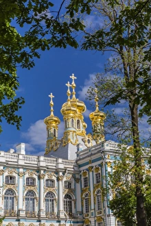 Exterior view of the Catherine Palace, Tsarskoe Selo, St. Petersburg, Russia, Europe