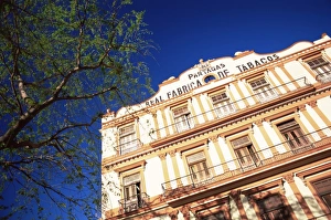 Tobacco Prints: Exterior view of the famous Partegas cigar factory, Havana, Cuba, West Indies