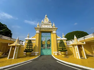 Exterior View Prints: Exterior view of the Royal Palace grounds in Phnom Penh