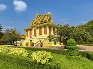 Exterior View Prints: Exterior view of the Royal Palace grounds in Phnom Penh