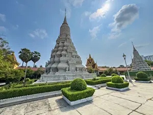 Exterior View Prints: Exterior view of a stupa inside the Royal Palace grounds in Phnom Penh