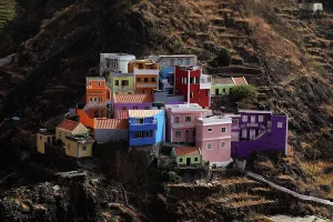 Facades Prints: The extraordinary clifftop village of Fontainhas, northern Saint Anthony, Cape Verde