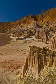 Images Dated 30th August 2008: Extraordinary rock formations, Red Tsingys, Madagascar, Africa