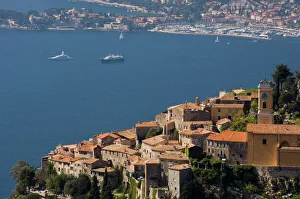 Provence Prints: Eze village and Cap Ferrat, Alpes Maritimes, Provence, Cote d Azur