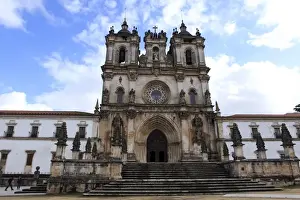 The facade of Alcobaca Monastery, UNESCO World Heritage Site, Alcobaca