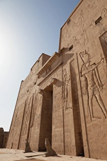Ancient Egypt Prints: Facade of the ancient Egyptian Temple of Edfu, Egypt, North Africa, Africa