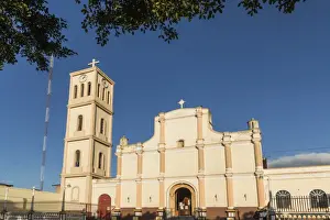 Nicaragua Prints: Facade and bell tower of the Iglesia San Jose in this important northern commercial city