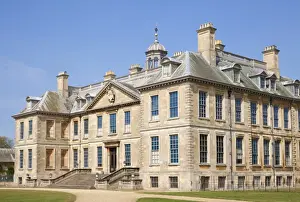 Mansion Prints: Front facade of Belton House, a country house built by the Brownlow family near Grantham