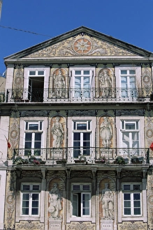 Azulejos Prints: Facade of a building decorated with azulejos