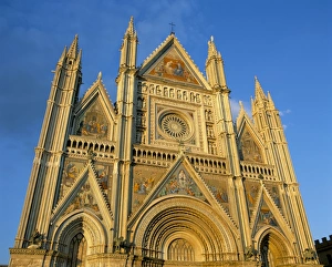 Facade of the cathedral in evening light