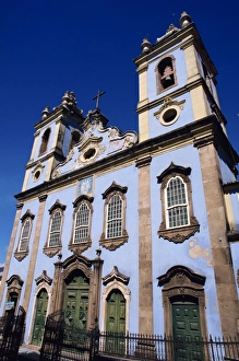 Facade of a church in Bahia, Brazil, South America
