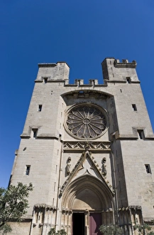 Images Dated 4th August 2007: Facade, entrance, Cathedrale St.-Nazaire, Beziers, Herault, Languedoc-Roussillon