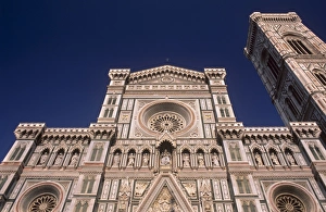 Campanile Prints: Facade of polychrome marble of the Duomo Santa Maria