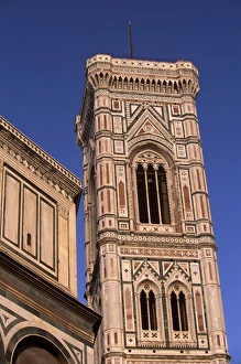 Bell Tower Prints: Facade of polychrome marble of Giottos campanile