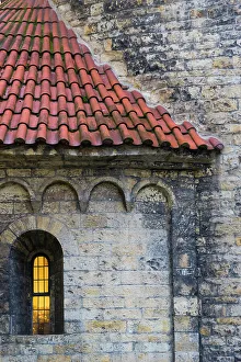 Bohemia Prints: Detail of facade with roof and window of Rotunda of the Finding of the Holy Cross