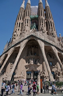 Cataluna Prints: Facade of the Sagrada Familia Cathedral by Gaudi