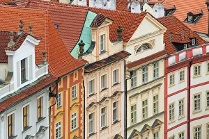 Bohemia Prints: Detail of facades of houses near Old Town Square