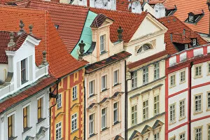 What's New: Detail of facades of houses near Old Town Square, Old Town, UNESCO World Heritage Site, Prague