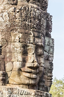 Art And Craft Prints: Face towers in Bayon Temple in Angkor Thom