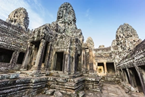 Face towers in Bayon Temple in Angkor Thom, Angkor, UNESCO World Heritage Site, Siem Reap Province, Cambodia, Indochina, Southeast Asia, Asia