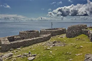 The Fahan group of beehive huts, on the southwest coast of the Dingle Peninsula, near Slea Head