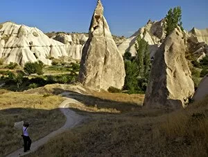 Images Dated 19th August 2010: Fairy Chimneys, Cavusin, Cappadocia, Anatolia, Turkey, Asia Minor, Eurasia