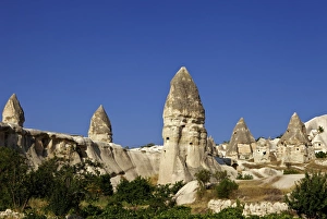 Images Dated 19th August 2010: Fairy Chimneys rock formation landscape near Goreme, Cappadocia, Anatolia, Turkey, Asia Minor