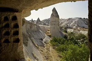 Images Dated 19th August 2010: Fairy Chimneys rock formation landscape near Goreme, Cappadocia, Anatolia, Turkey, Asia Minor