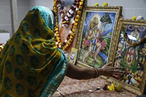 Leicestershire Prints: Faithful touching pictures of deities, Shree Ram Mandir, Leicester, Leicestershire