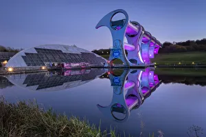 Nighttime Prints: The Falkirk Wheel at night, Falkirk, Stirlingshire, Scotland, United Kingdom, Europe