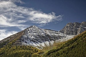 Albert A Prints: Fall color and fresh snow near Highwood Pass, Peter Lougheed Provincial Park