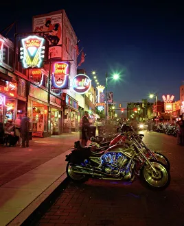 Images Dated 28th February 2008: The famous Beale Street at night