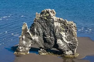 Images Dated 10th June 2009: Famous Hvitserkur rock formation offshore, Vatnsnes Peninsula, Iceland, Polar Regions