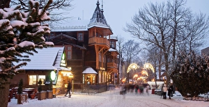 Poland Prints: Famous Krupowki street in winter in Zakopane, Poland