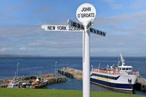 Sign Collection: Famous multi directional signpost, John O Groats, Caithness, Highland Region, Scotland