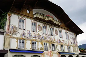 Windows Prints: The famous painted houses of Oberammergau, Bavaria, Germany, Europe