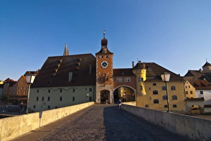 The famous stone bridge, Regensburg, Bavaria, Germany, Europe