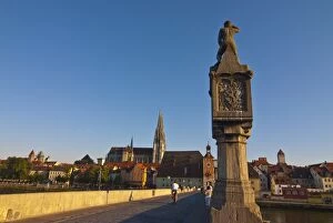 The famous stone bridge, Regensburg, Bavaria, Germany, Europe