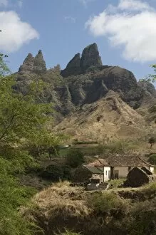 A farm in a rocky landscape, Santiago, Cape Verde Islands, Africa