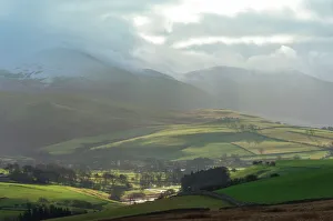Rural Scenes Prints: Farming village in a sheltered valley on the fell above Caldbeck