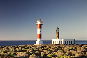 Faro de Fuencaliente lighthouses at sunrise, Punta de Fuencaliente, La Palma, Canary Islands