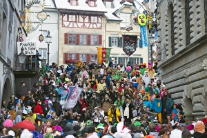 Carnival Prints: Fasnact spring carnival parade, Lucerne, Switzerland, Europe
