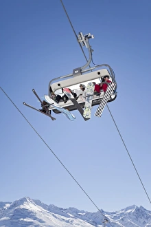 Tyrol Prints: Fast modern chairlift, St. Anton am Arlberg, Tirol, Austria, Europe
