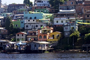 Homes Prints: Some favelas of Manaus on the waterfront, Manaus, Brazil, South America