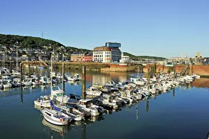 Fishermen Prints: Fecamp harbour, Seine-Maritime department, Normandy region, France, Europe